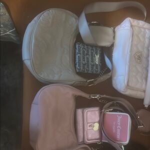 Juicy Couture Pink and White Crossbody Bag Set